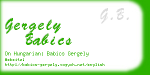 gergely babics business card